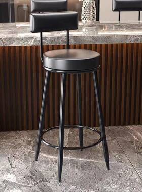 批铁艺吧椅高脚凳家用靠吧凳桌椅黑色高子复椅古酒吧椅背台GVU高