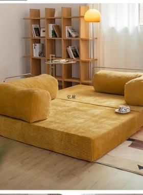 真空缩艺沙发厅客小户IPF型出租屋单双人拆洗一体布两用折压叠沙