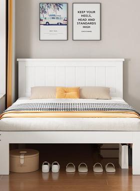 y白色双人床12.5米简约代松现木1.单m人床经济F777MTSS型家用出租