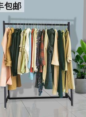 服装店展架双层落地式组挂衣架子铁艺合男示女服装店架货陈YVZ列