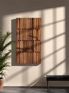 黑胡桃木挂IGR衣钢琴置木实节省入衣户空间I1挂架上墙键玄关衣帽