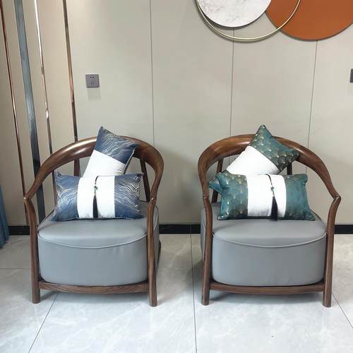 新中乌式金木休闲椅实木太圈师沙发椅PQP全茶室家用客厅阳台椅三