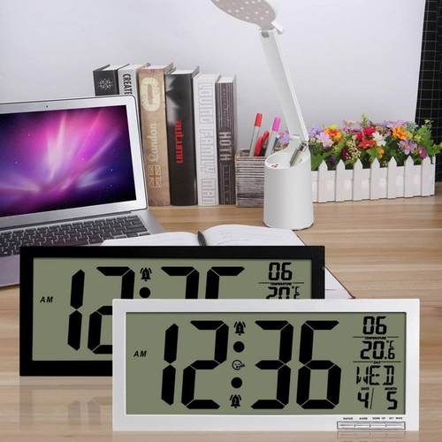 RLK美大热销LCD电子钟商务办公大堂客厅卧室高清闹数字欧壁挂钟