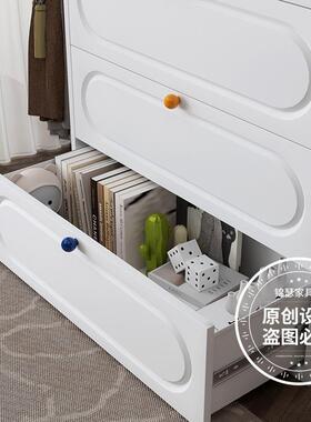 钢制五斗屉柜F9956TS8家用客厅铁艺抽床柜简约卧室头床柜铁皮尾斗