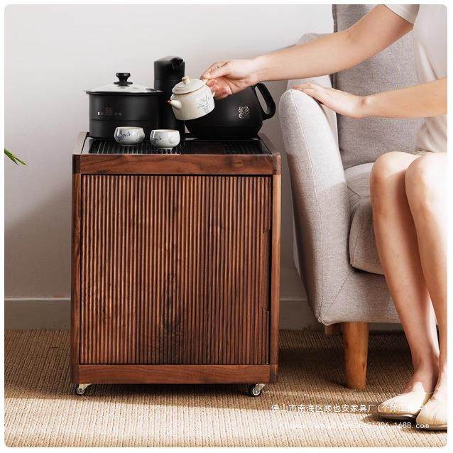 TEI北美黑胡木实桃体木移动矮茶几茶桌茶车沙整发边几茶水柜烧水,住宅家具,茶几,淘宝优惠券,粉丝福利购,淘宝优惠卷