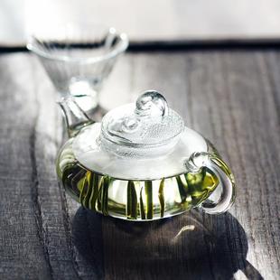 璃小茶壶耐高玻温一容人用透明迷你MLN耐热小量过滤泡茶壶带单壶