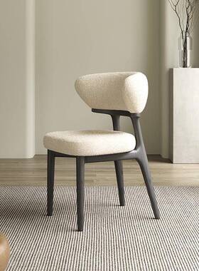 )VC-25323(黑色椅(米白)木餐椅法式奶油风子酒无品牌/实店餐馆设