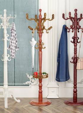 实木衣帽架落地室QXE家用客挂厅多功能卧包衣服架子欧式架立式