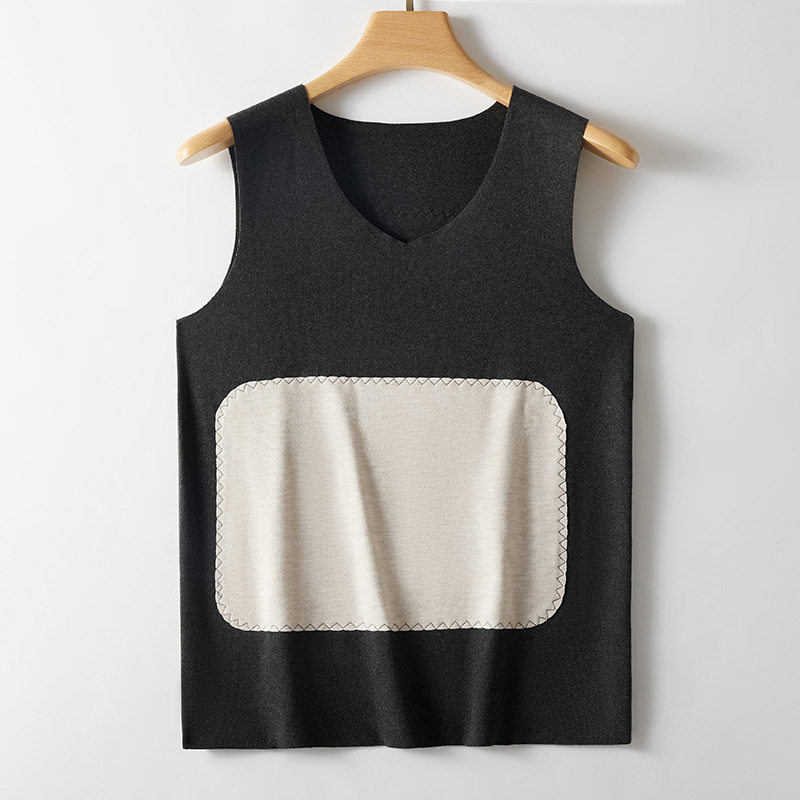 双面德绒保暖背心男士5A抗菌阳离子蚕丝贴片无痕塑身打底保暖内衣