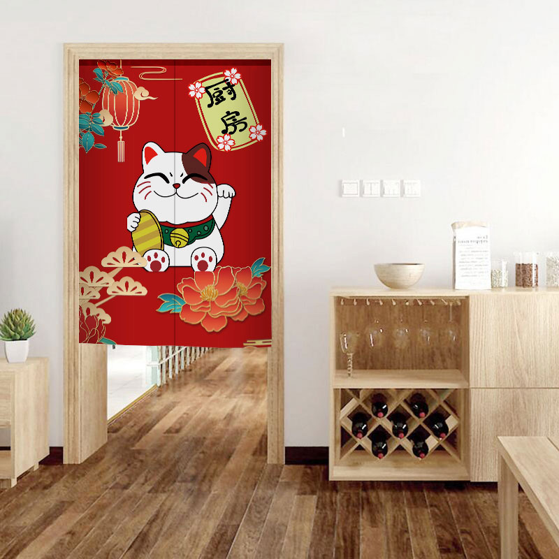 厨房门帘隔断帘后厨防油烟专用遮挡商用半帘布挂帘子餐饮饭店定制