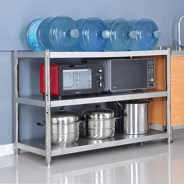 厨房置物架柜不锈钢货架落地式收纳3多层橱柜储物灶台架放菜架子