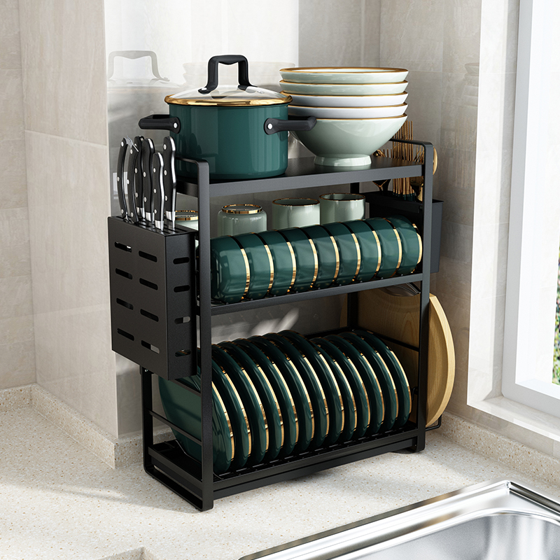 厨房置物架碗碟收纳架窄水槽沥水架小型放碗架碗筷沥水水池洗碗池