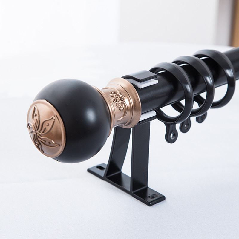 铝合金窗帘轨道静音窗帘杆子罗马杆单轨道滑轨滑轮顶装侧装送配件