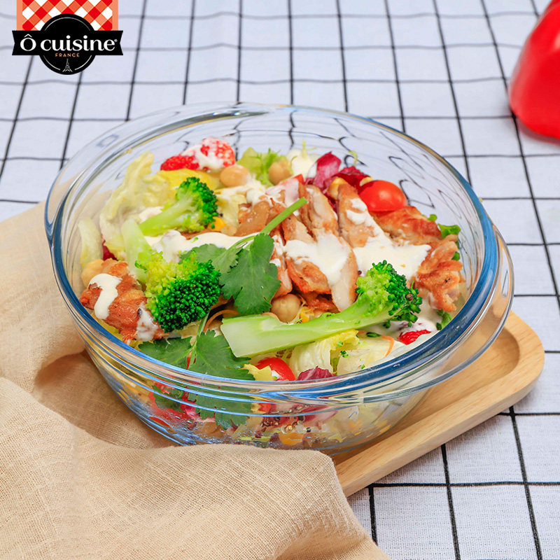 微波炉专用的碗耐热玻璃碗带盖烤箱器皿蒸蛋碗耐高温家用加热汤碗