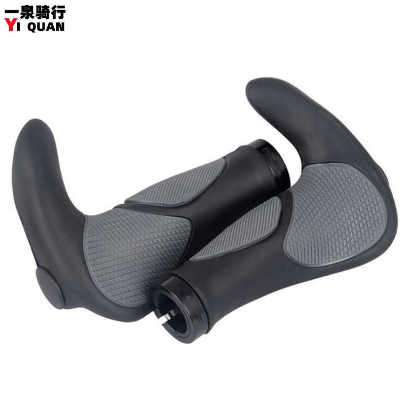 山地车橡胶牛角把套公路自行车把套骑行配件双边锁死副把骑行装备