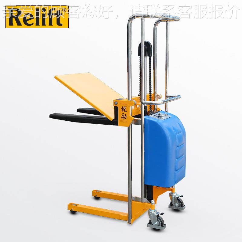 锐励轻型半电卸动堆高车垛迷你242电动液小压升高车半自动装叉车