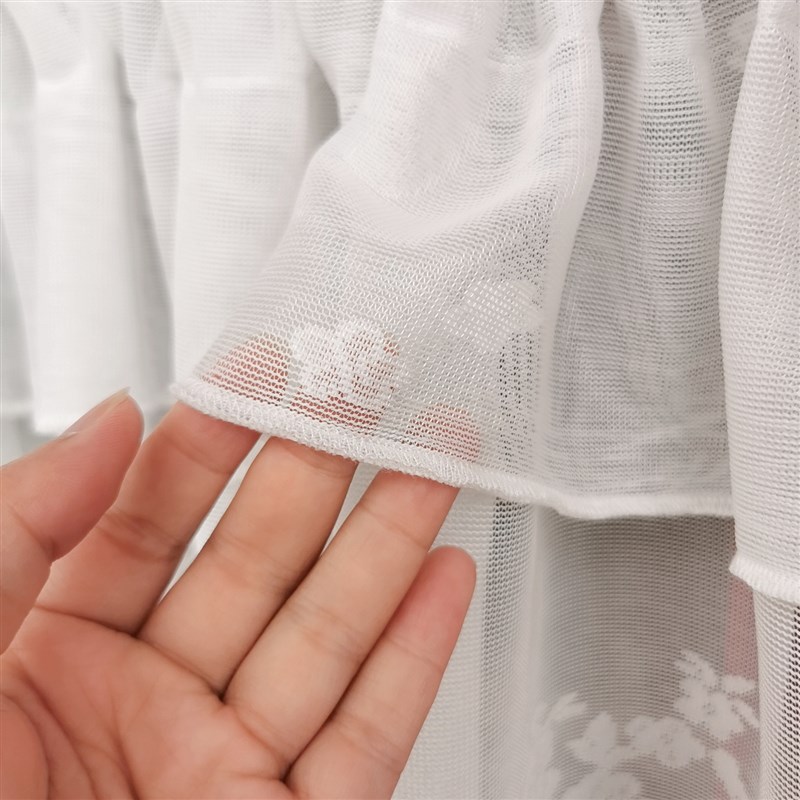 思幔白色蕾丝短帘纱帘咖啡帘厨房小窗帘柜帘隔断帘田园镂空纱半帘