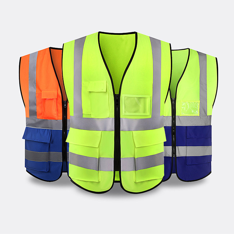 雄然反光背心多口袋反光马甲施工安全服反光衣审车背心环卫反光服