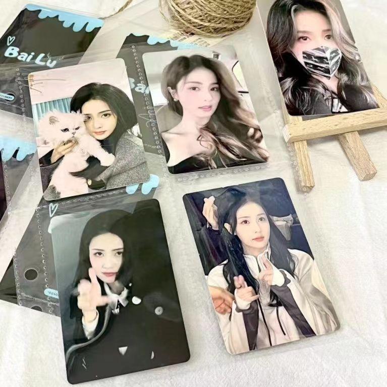 白鹿小卡白梦妍周边50张不重复拍立得3寸高清盒装覆膜镭射lomo卡