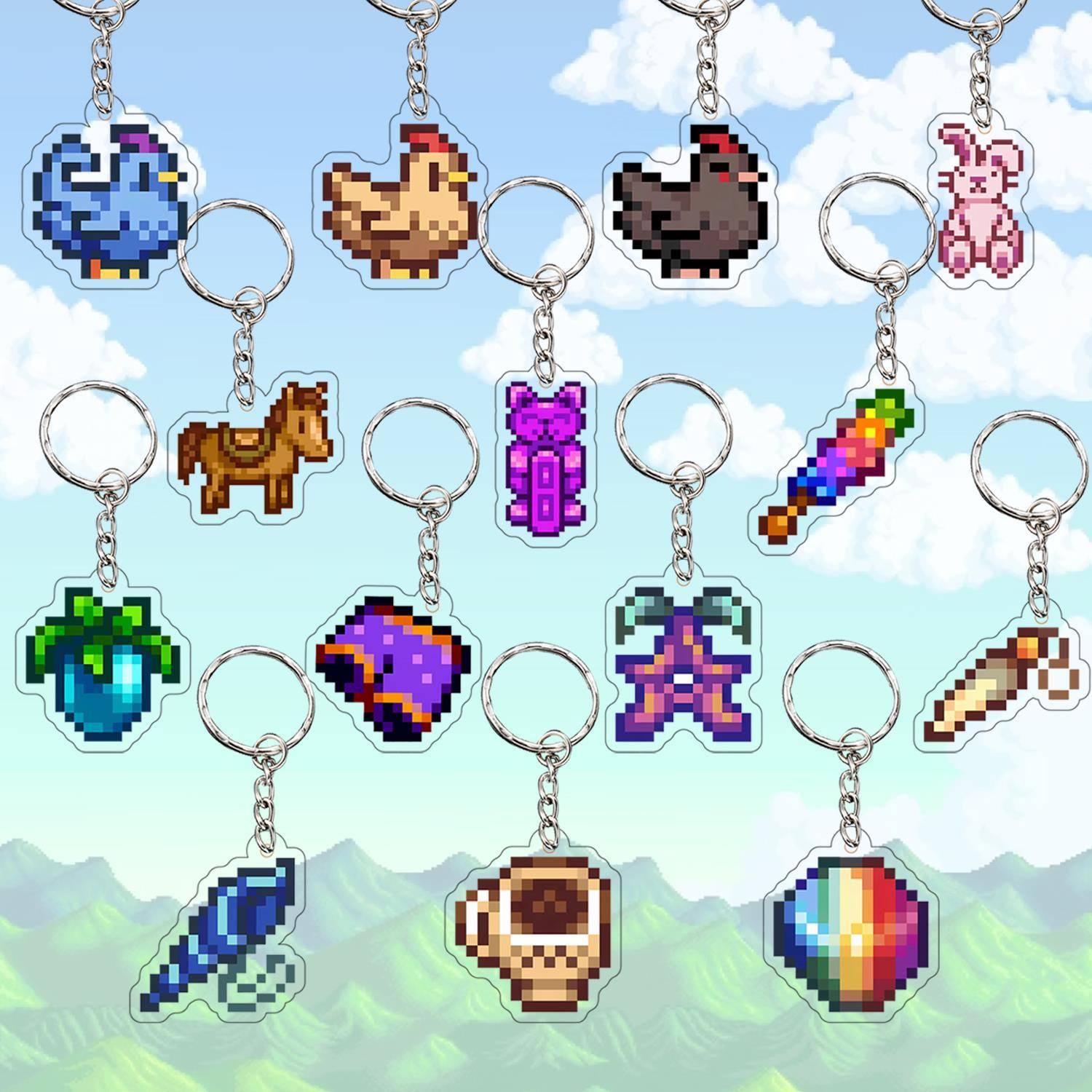 星露谷周边Stardew Valley星露谷物语亚克力挂件钥匙扣包挂游戏周