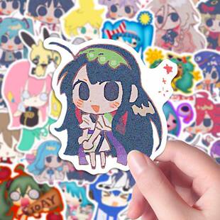 96张高颜值卡通涂鸦VOCALOID贴纸初音未来重音tetodiy手机手账贴