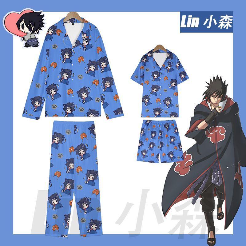 火影忍者宇智波佐助动漫睡衣套装短长袖卡通二次痛衣日系男女家居
