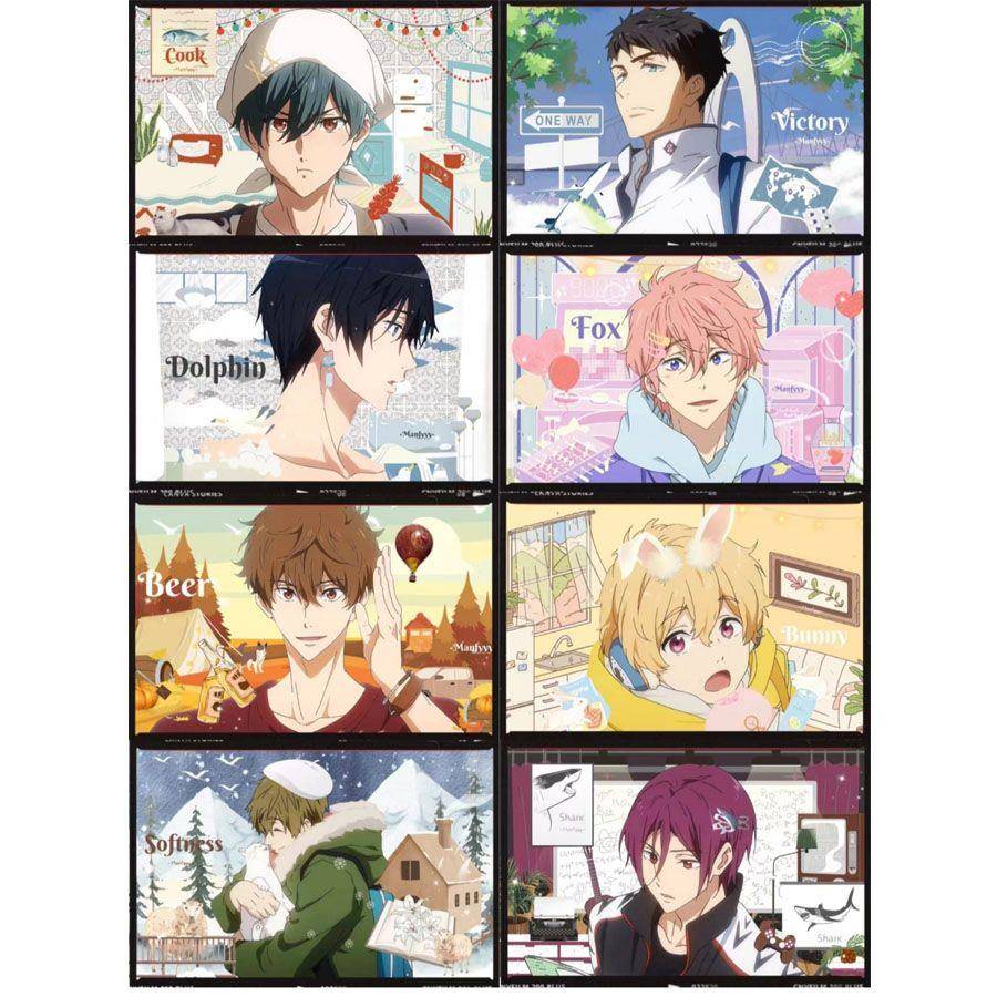 free男子游泳部周边自印宗介郁弥鸣野真琴松岗ins风3寸拍立得小卡