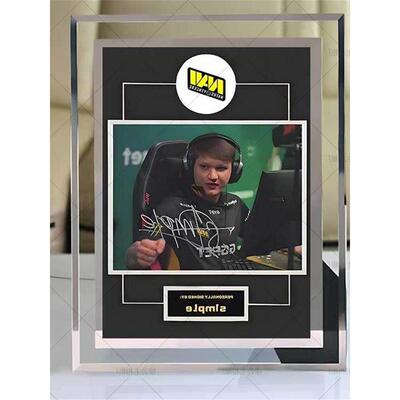 CS2世一狙森破s1mple周边桌面摆件水晶玻璃相框宿舍diy电竞摆台