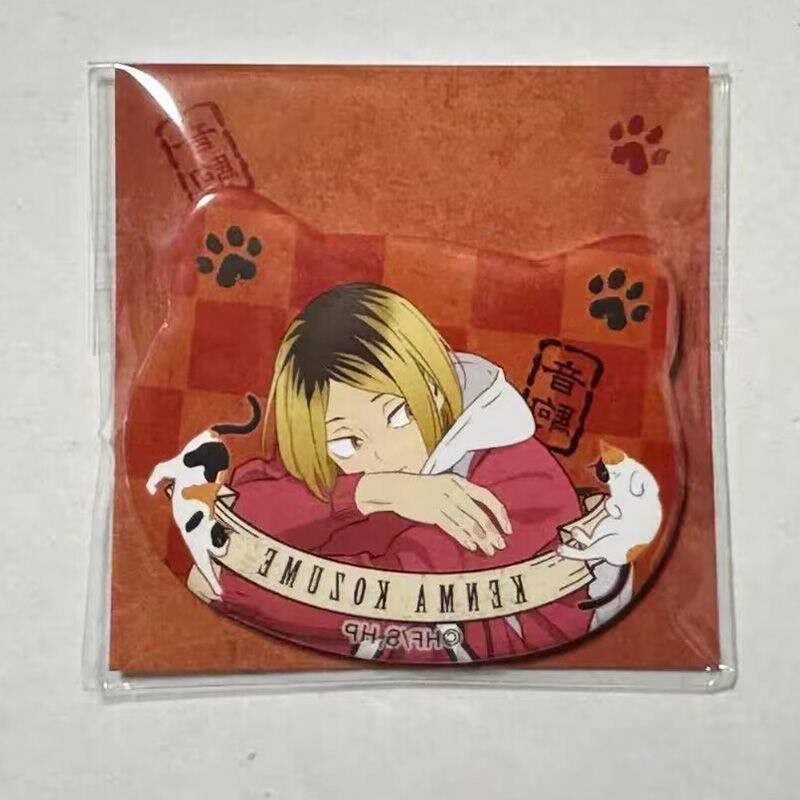 排球少年抱猫系列孤爪研磨黑尾铁朗猫耳吧唧新款马口铁日谷底徽章