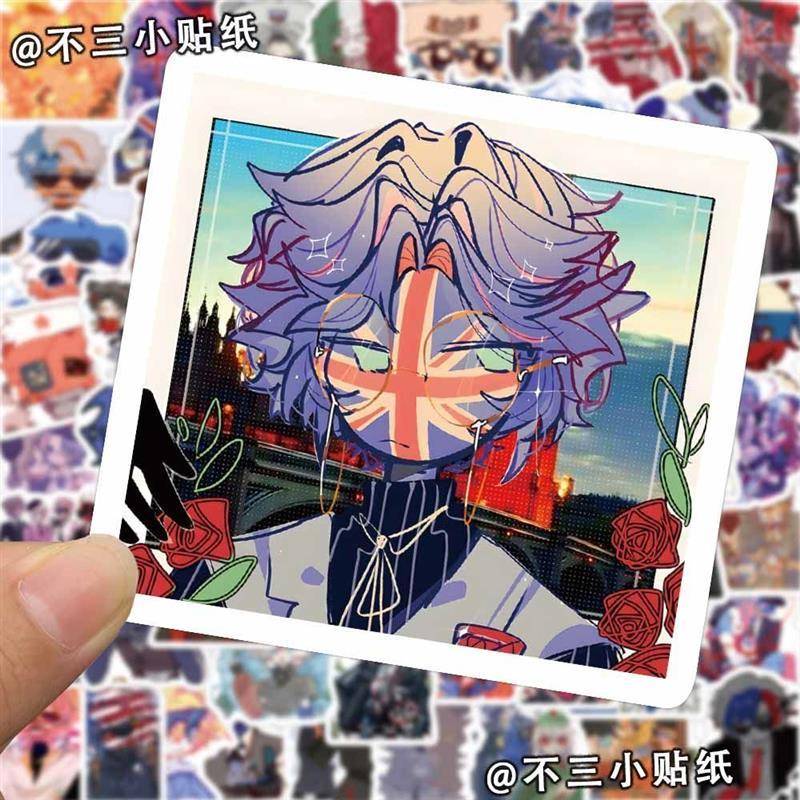 200张五常国家拟人CH贴纸俄瓷美英CountryHumans装饰周边手账贴画