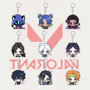 瓦罗兰特游戏周边钥匙扣可爱Q版芮娜霓虹暮蝶贤者卡通书包挂件
