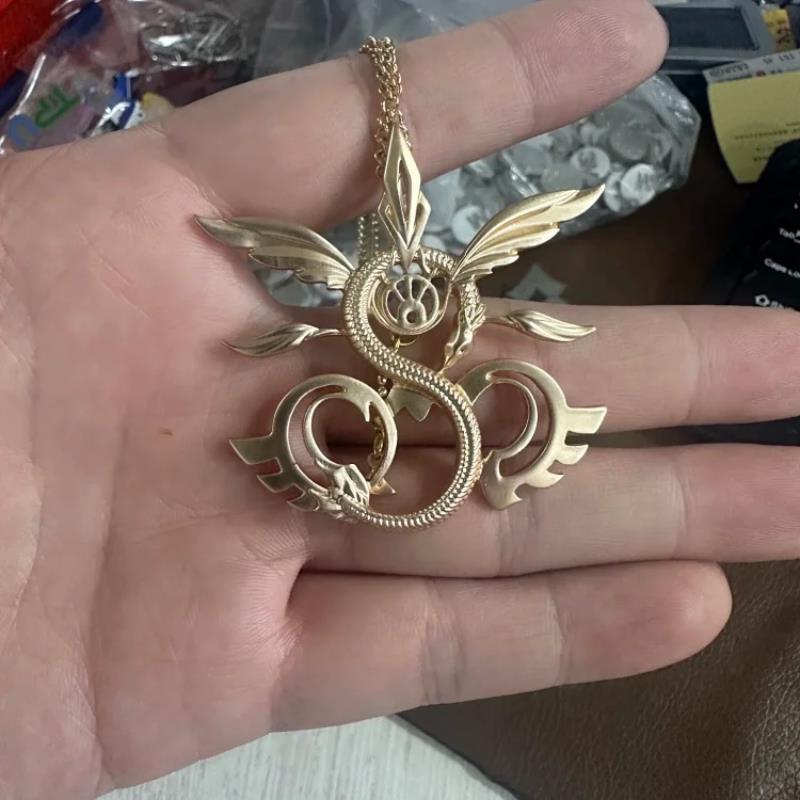 复古羽蛇项链吊坠小众设计高级感金属个性独特时尚百搭毛衣链配饰