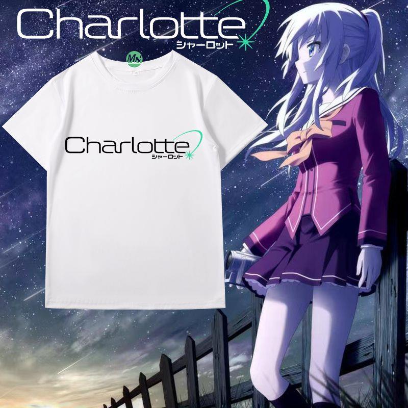 key社Charlotte友利奈绪联名周边二次元男女新款短袖T恤学生上衣