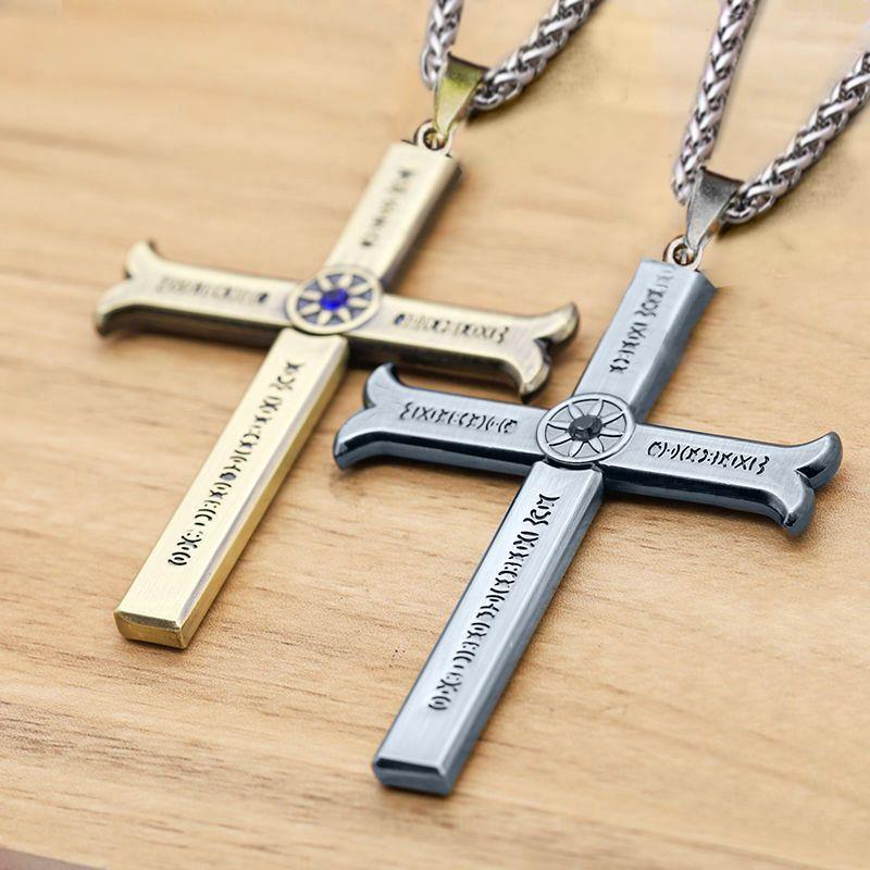 海贼王鹰眼项链米霍克动漫周边武器隐藏小刀十字架吊坠刀随身挂脖