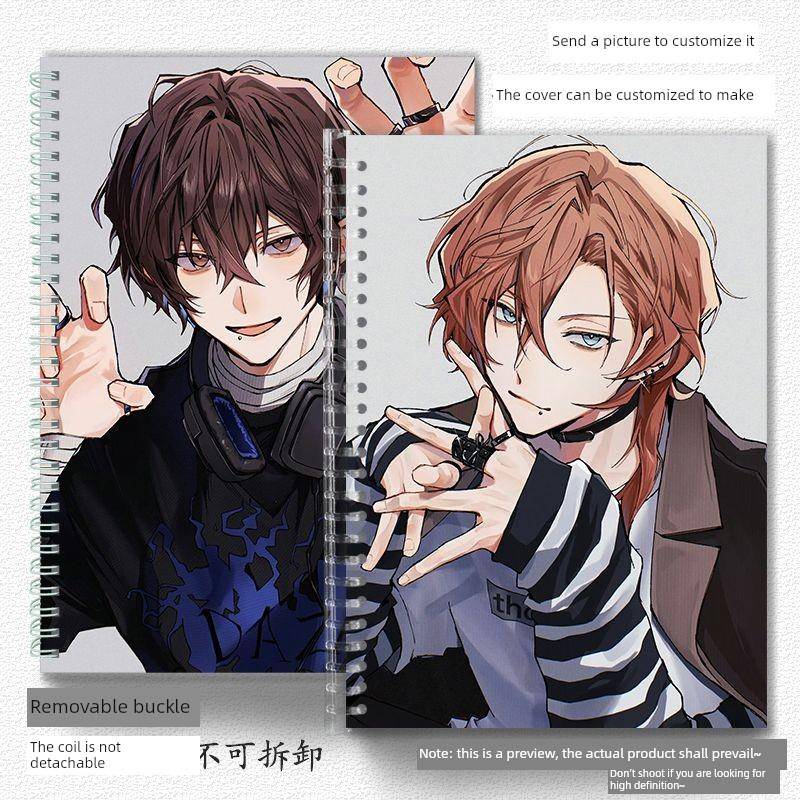 Bungou流浪狗系列金属扣笔记本画册英文素描网格书B5A4A6封面定制