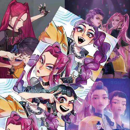 K-POP猎魔女团海报墙纸 周边11 房间墙贴壁纸装饰画背景画