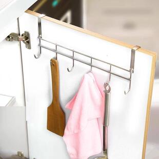 厨房置物架304不锈钢整体橱柜挂钩门后背免钉柜门挂钩柜子门内里