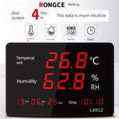 温室温湿度计实验室Led大屏幕高精度室内壁挂式 工业显示仪Lx912