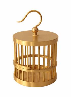 黄铜笼子摆件纯铜鸟笼蝈蝈笼小动物昆虫蛐蛐笼子金属装饰工艺品