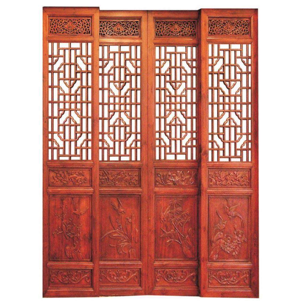 定制东阳木雕古董门窗中国屏风格栅实木格栅门窗雕花覆古门窗