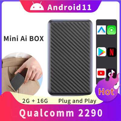 航镜智能车载盒子无线CarPlay转安卓Ai Box高通Wifi导航互联车机
