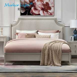 xyt美克美家旗下巴黎仲夏现代简约实木软包床主卧双人轻奢床1.8m