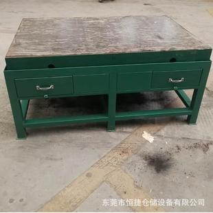 重型铸铁工作台模具装配铸铁平台带虎钳装配焊接平板模具车间桌