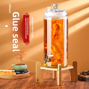 葡萄酒玻璃瓶家用5kg高档专用酒瓶人参酒药酒瓶酒瓶带龙头的空瓶