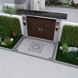 新中式别墅庭院院子地砖拼花石英砖室外PC砖入户地面拼图瓷砖龙达