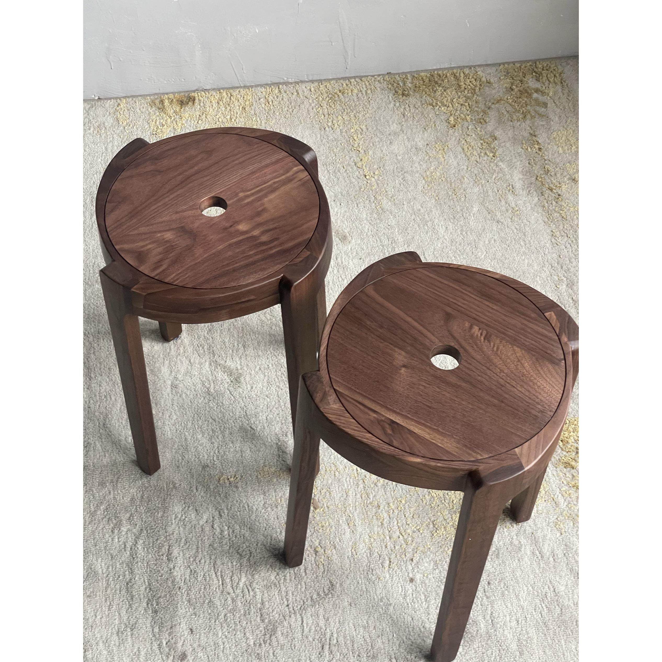 苏州家具工厂直销北美黑胡桃全实木榫卯圆凳可叠放无辅材实木凳子,住宅家具,矮凳,淘宝优惠券,粉丝福利购,淘宝优惠卷