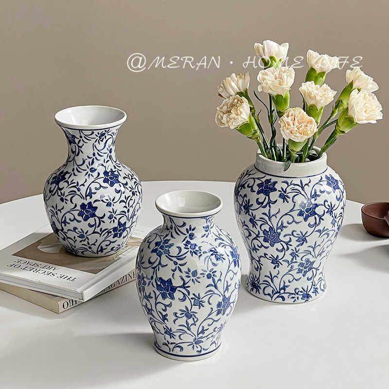 复古迷你陶瓷花瓶粉色青花瓷高级感水培鲜花绿植客厅插花装饰摆件,家居饰品,花瓶,淘宝优惠券,粉丝福利购,淘宝优惠卷