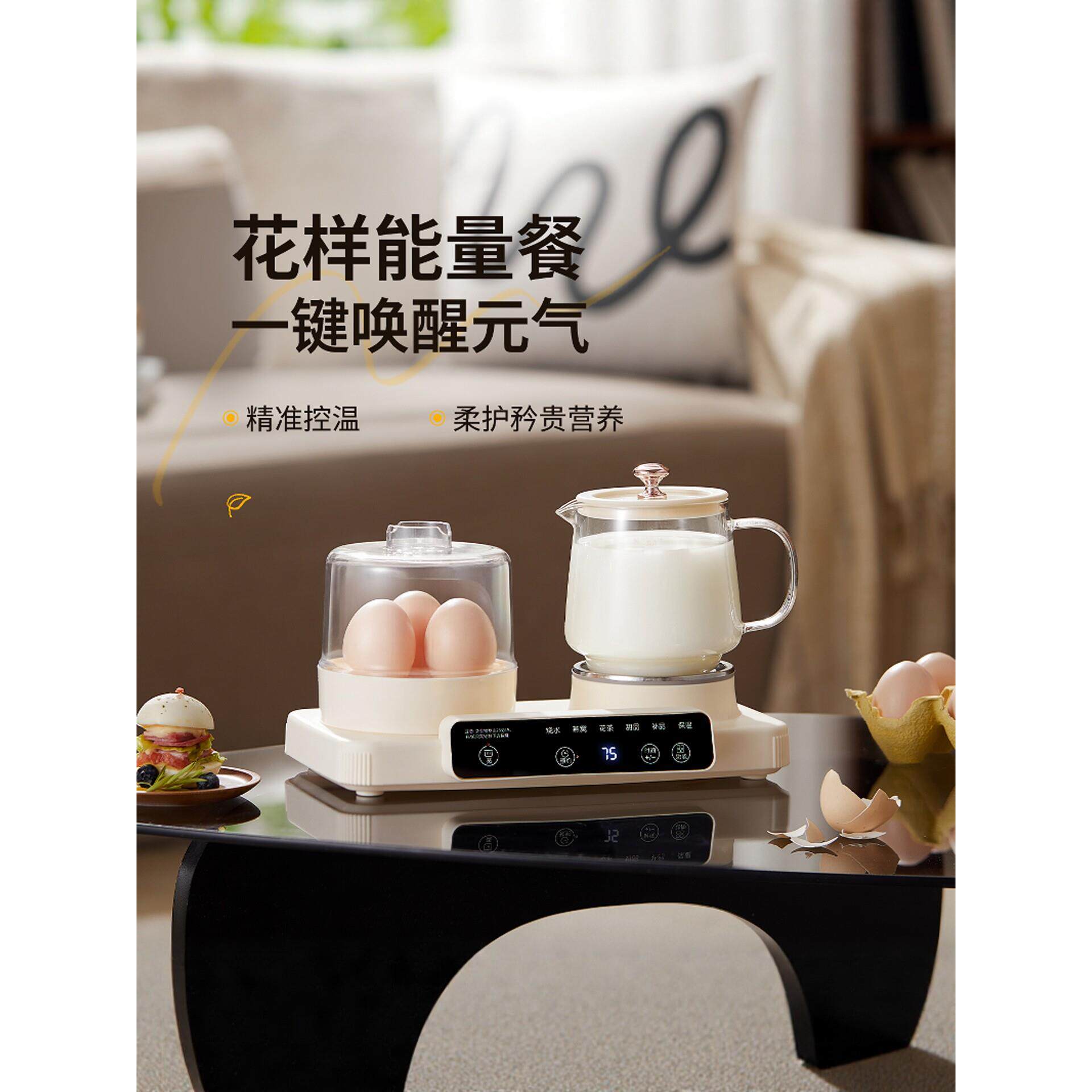 泉尔思养生壶家用多功能办公室小型早餐蒸蛋器全玻璃烧水壶煮茶器