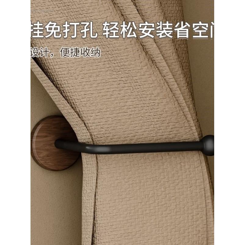 核桃窗帘挂钩新中国风原木风格无缝带持有人浴帘侧钩扣