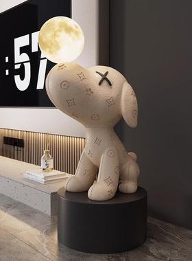 德国比格犬地板站立的狗客厅装饰无障碍豪华高端电视柜沙发装饰乔